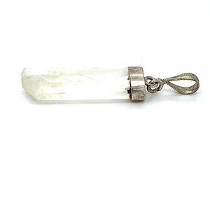 Diamond Quartz 19.20ct Solid 925 Silver Pendant